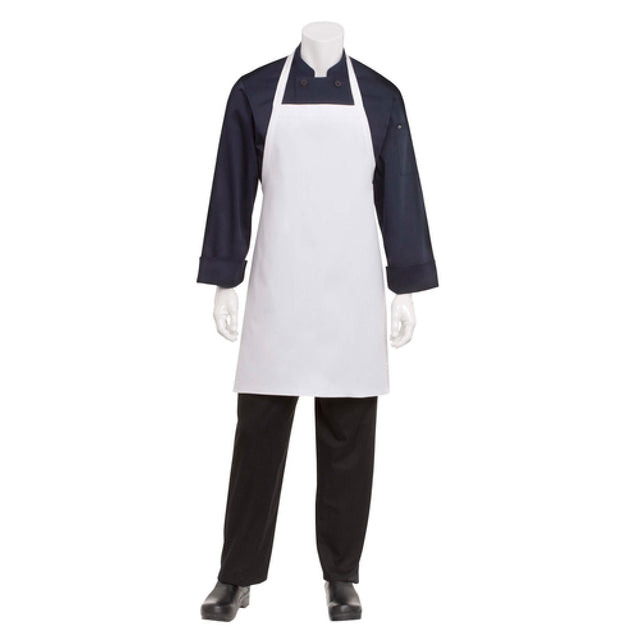 Chef Works APKDC  -WHT-0 Bib Apron 33"L X 27-1/2"W No Pockets