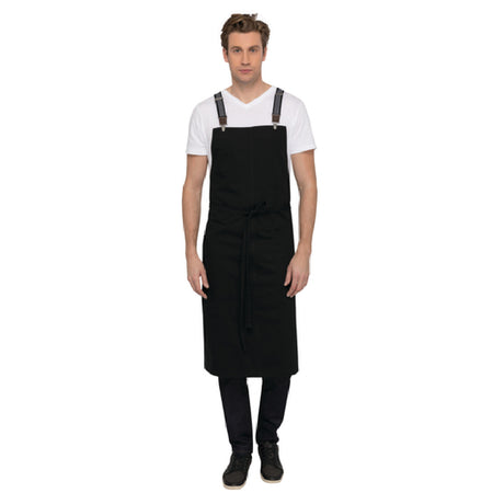 Chef Works ACS01JBK0 Berkeley Chef's Bib Apron 40"L X 39"W Includes Suspender Set (XNS02-BGY)