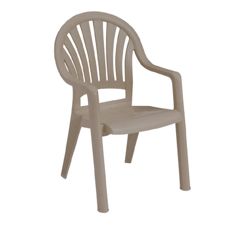 Grosfillex US092181 Pacific Fanback Stacking Armchair Designed For Outdoor Use