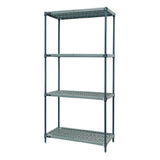 Quantum WR74-2442WPM Wire Plastic Mat Shelving Unit Stationary 4-tier