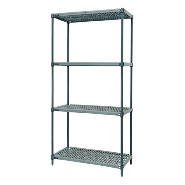 Quantum WR63-2424WPM Wire Plastic Mat Shelving Unit Stationary 4-tier