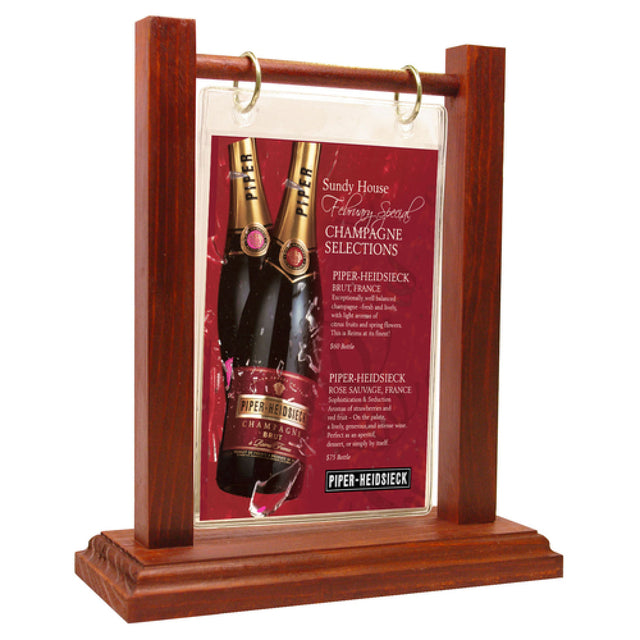 Menu Solutions WFTCT-B Table Tent Holds 5" X 7" Insert Flip Top With Nickel Rings