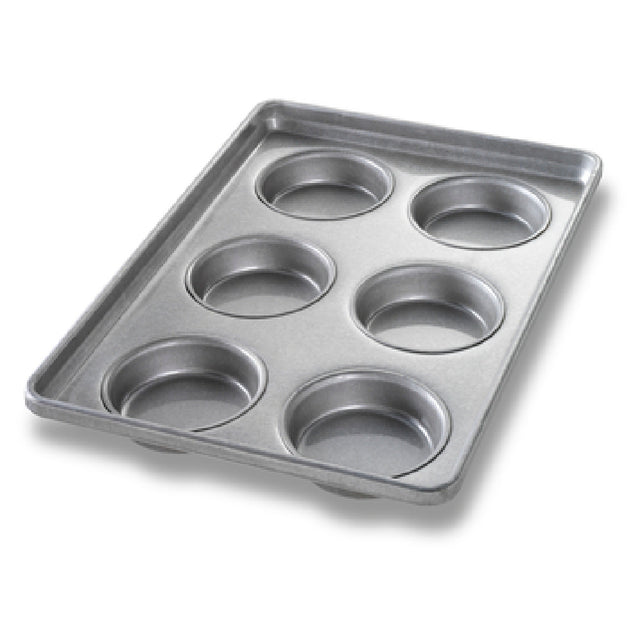 Chicago Metallic 41006 Hamburger Bun Pan 12" X 17-5/8" X 2-1/8" Overall (6) 4-1/8" Round Compartments