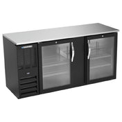 Beverage Air BBN68HC-G-B - Refrigerated Back Bar Storage Cabinet, Two-section, 68"W X 26-3/8"D X 34"H