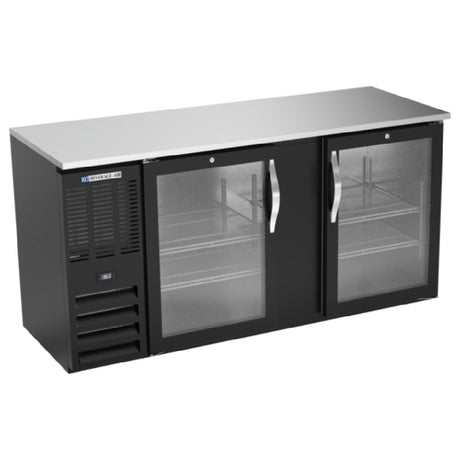 Beverage Air BBN68HC-G-B - Refrigerated Back Bar Storage Cabinet, Two-section, 68"W X 26-3/8"D X 34"H