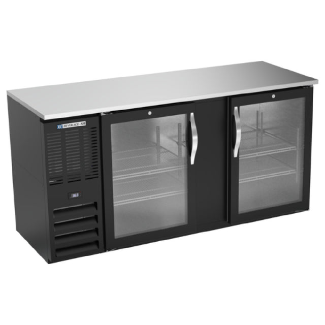 Beverage Air BBN68HC-G-B - Refrigerated Back Bar Storage Cabinet, Two-section, 68"W X 26-3/8"D X 34"H