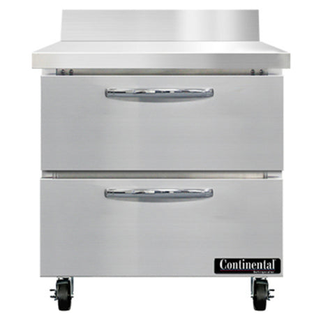 Continental Refrigerator SW32NBS-D Work Top Refrigerator 32"W 9.0 Cu Ft Capacity