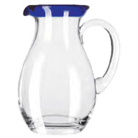 Libbey 92317 Pitcher 56 Oz. With Cobalt Blue Rim