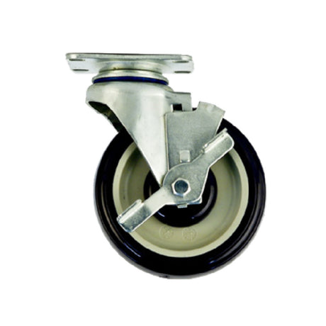 New Age Industrial C455 Plate Caster Swivel With Brake 5" Diameter