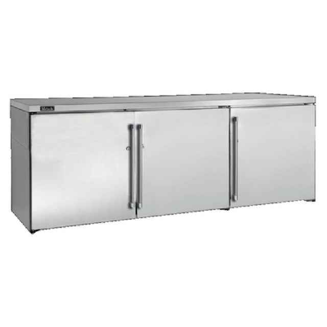 Perlick BBRLP72 Low Profile Refrigerated Back Bar Cabinet Three-section 72"W