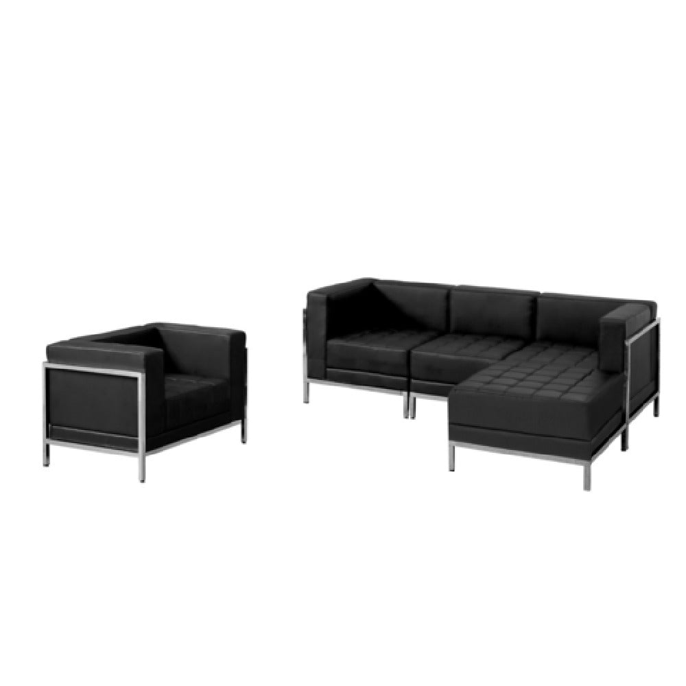 Flash Furniture ZB-IMAG-SET12-GG HERCULES Imagination Series Black LeatherSoft Sectional & Chair