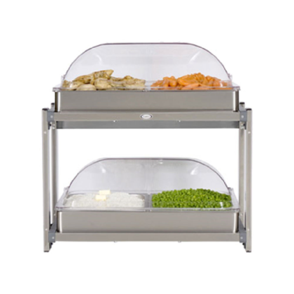 Cadco CMLB-24RT Multi-Level Buffet Server (2) 20-1/2" X 14" Stainless Steel Warming Surfaces