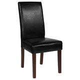 Flash Furniture QY-A37-9061-BKL-GG Greenwich Series Mid-century Design LeatherSoft Upholstered Back & Seat