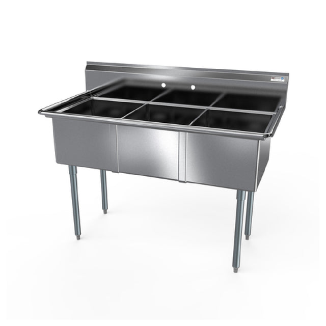 NBR Equipment 3SG-162012 Economy Sink Three-compartment 53"W X 25-1/2"D X 43-3/4"H Overall Size