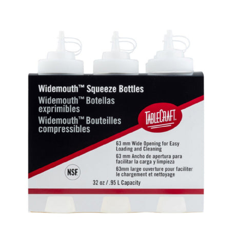 TableCraft Products 12634 - Cash & Carry WideMouth™ Squeeze Bottle, 32 Oz., 63mm Opening
