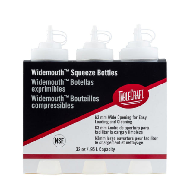 TableCraft Products 12634 - Cash & Carry WideMouth™ Squeeze Bottle, 32 Oz., 63mm Opening