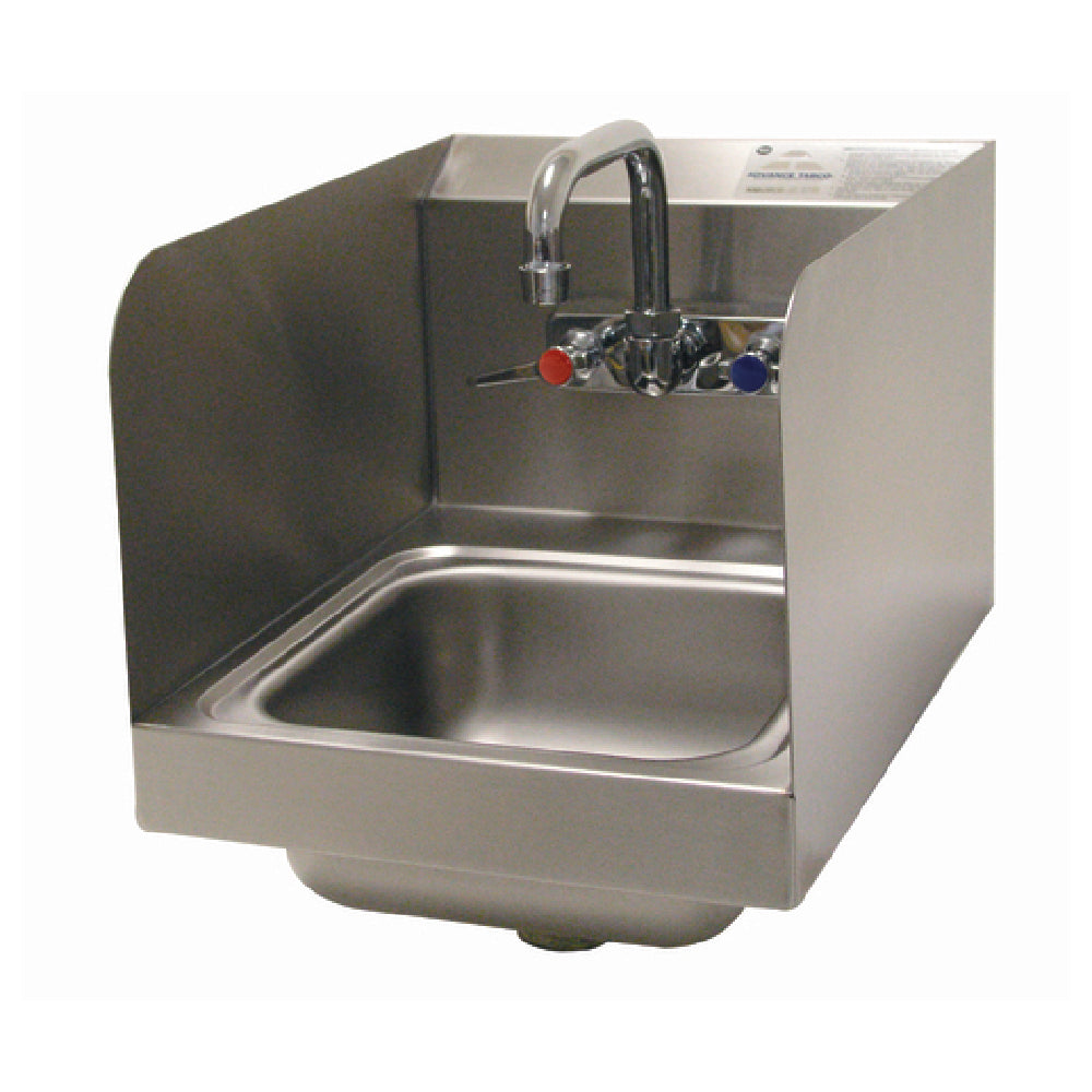 Advance Tabco 7-PS-56 Hand Sink With Side Splashes Wall Model 9" Wide X 9" Front-to-back X 5" Deep Bowl