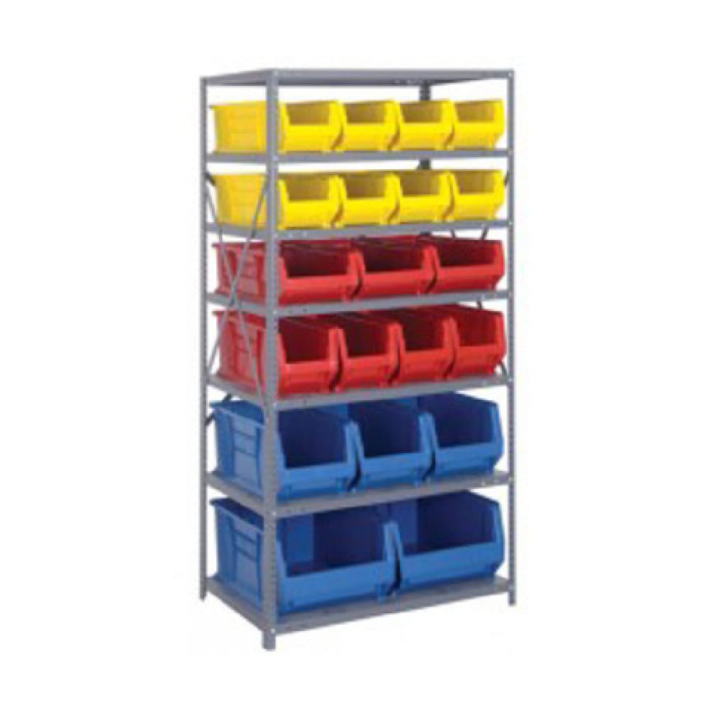 Quantum 2475-20-MIX_YELLOW - Shelving Unit, 24"D X 36"L X 75"H, Heavy Duty