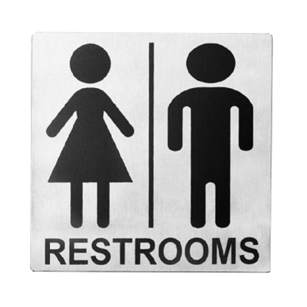 Tablecraft B12 Cash & Carry Sign 5" X 5" "Men/Women Restroom"