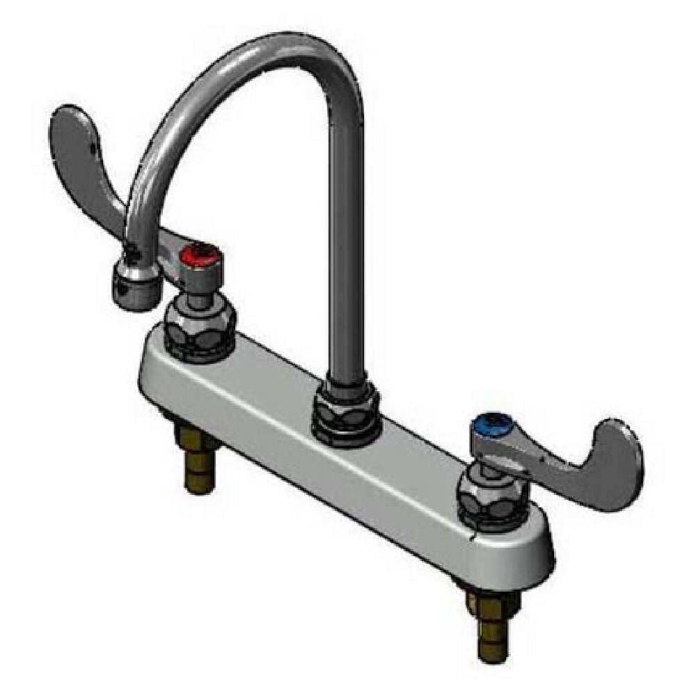 T&S Brass B-1142-04-CR Workboard Mixing Faucet Deck Mount 8" Centers