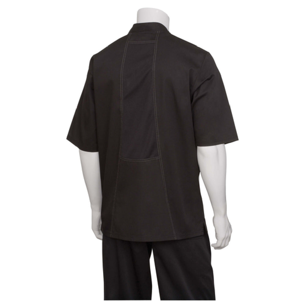 Chef Works VSSSBBK2XL Valais Chef Coat Single-breasted Short Sleeves