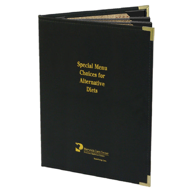Menu Solutions ED460E Menu Cover Holds 8-1/2" X 11" Inserts Quad Panel Booklet With 6 Views