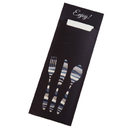 Dinex DXCTCADL1003 Cutlery Caddy Paper Sleeve Pre-loaded With Airlaid 16" X 13" Napkin