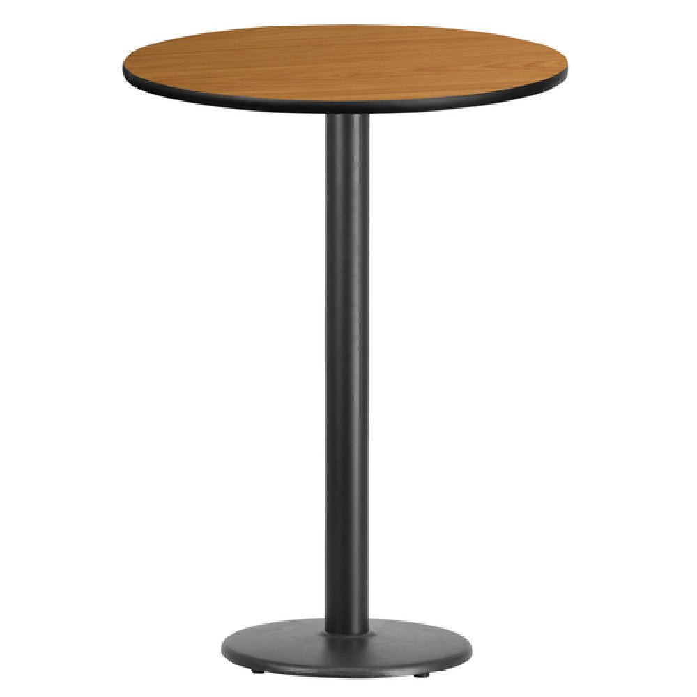 Flash Furniture XU-RD-30-NATTB-TR18B-GG Table 30" Dia. X 43-1/8"H Bar Height