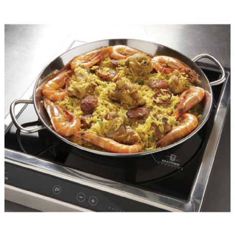 Matfer 070988 Paella Pan 11" Dia. X 1-1/2"H Sandwich Bottom-stainless Steel