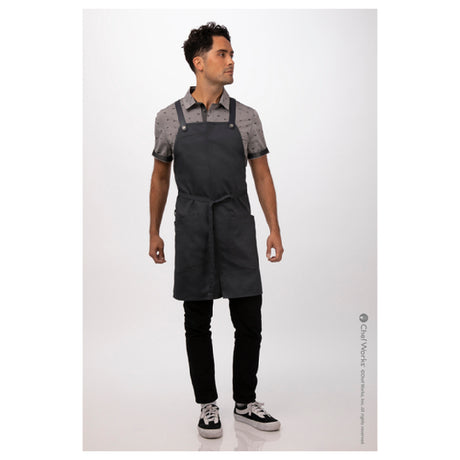 Chef Works ABN01-CHR-0 Largo Bib Apron 31"L X 38"W Adjustable/removable Neck Straps (sold Separately)