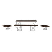 FOH BST014MUM28_ Buffet Essentials Twist Black Bamboo On Silver Includes Two BRI005BCI28 Twist Risers Set Of 3 Silver