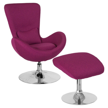 Flash Furniture CH-162430-CO-MAG-FAB-GG Swivel Egg Chair & Ottoman Set Contemporary Style