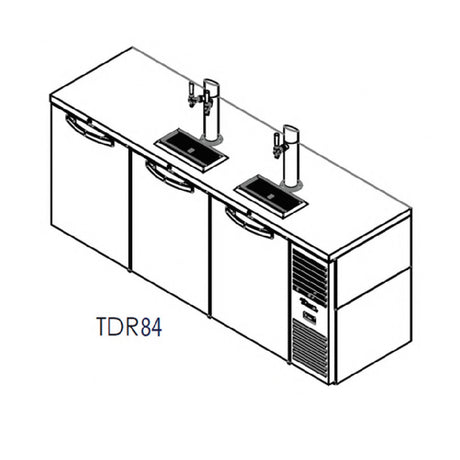 True Refrigeration TDR84-RI Refrigerated Draft Bar Cooler Three-section 84"W