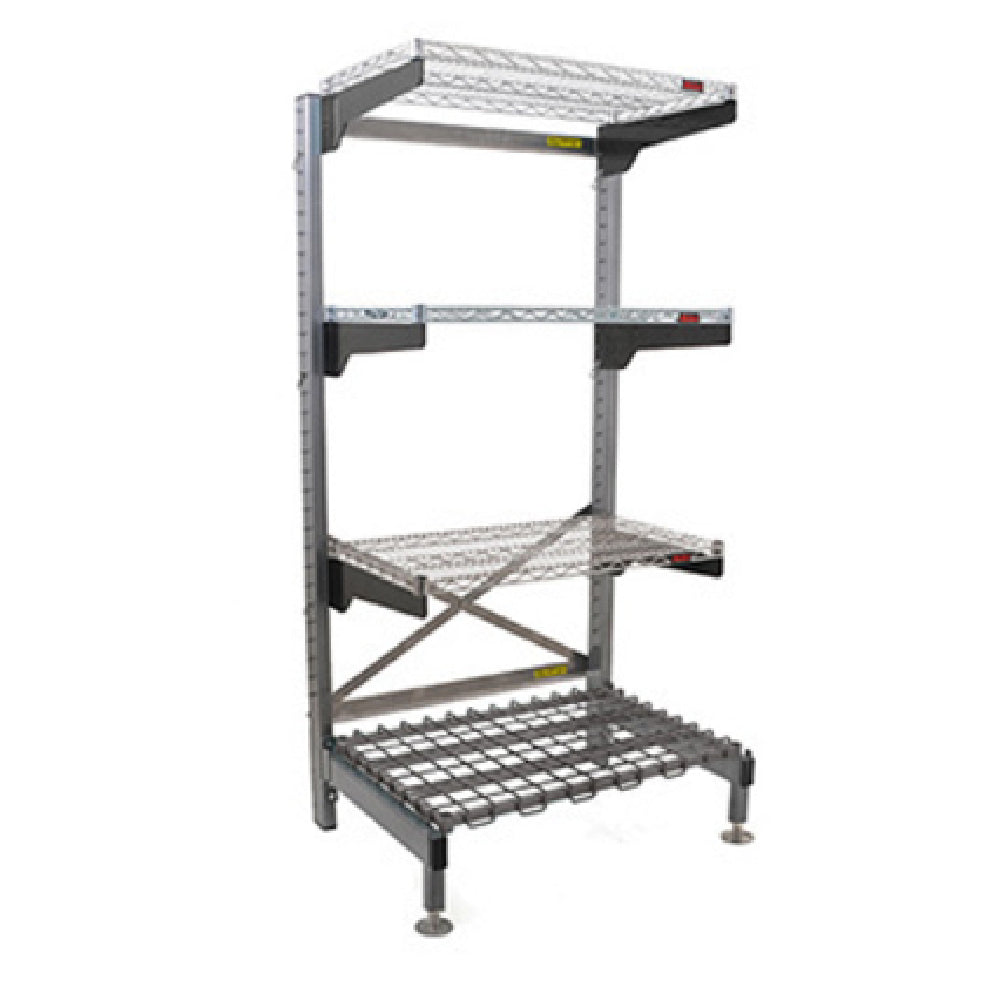 Eagle Q2466V76-4D Q-LEVER Cantilever Shelving Unit 4-tier 70"W X 29"D X 76"H Overall Size