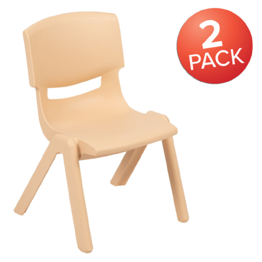 Flash Furniture 2-YU-YCX-001-NAT-GG Whiteney Stacking Chair 176 Lb. Weight Capacity