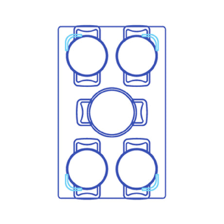 Tablecraft CW1020CSS Hot Food Template 13-1/2" X 21-5/8" (fits Well Size: 11-7/8" X 19-7/8")