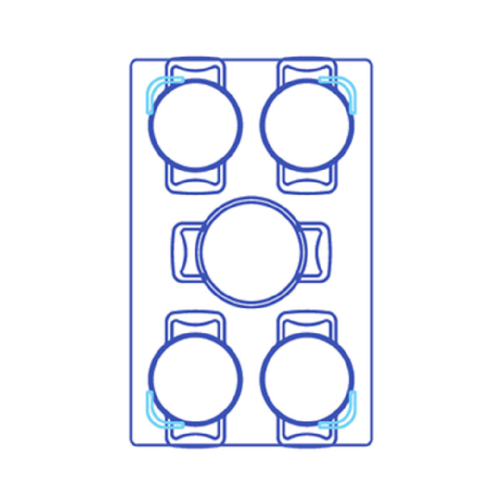 Tablecraft CW1020BRS Hot Food Template 13-1/2" X 21-5/8" (fits Well Size: 11-7/8" X 19-7/8")