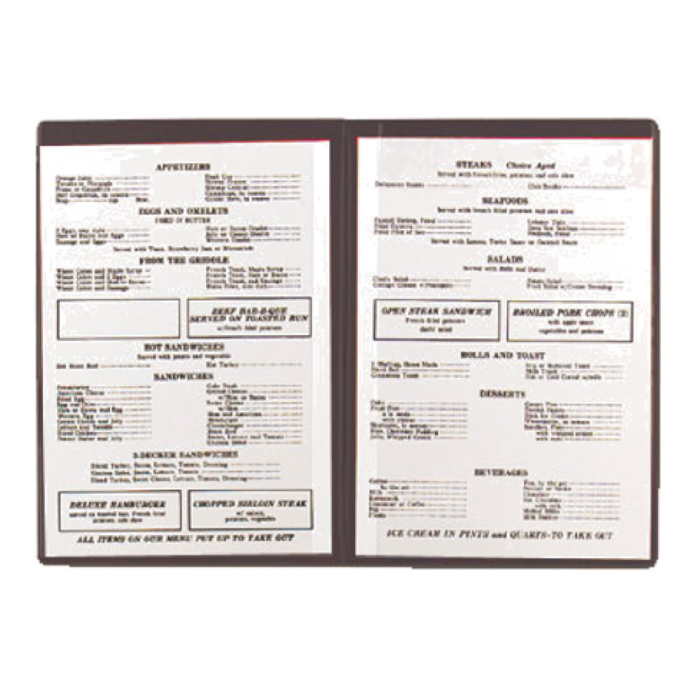 Alegacy Foodservice Products 101B Menu Cover 7" X 9-1/2" Sealed Edges