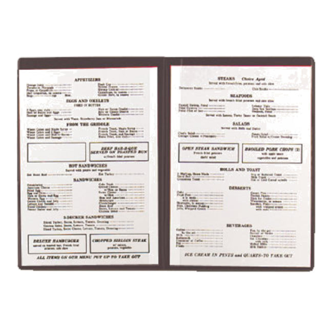 Alegacy Foodservice Products 101B Menu Cover 7" X 9-1/2" Sealed Edges