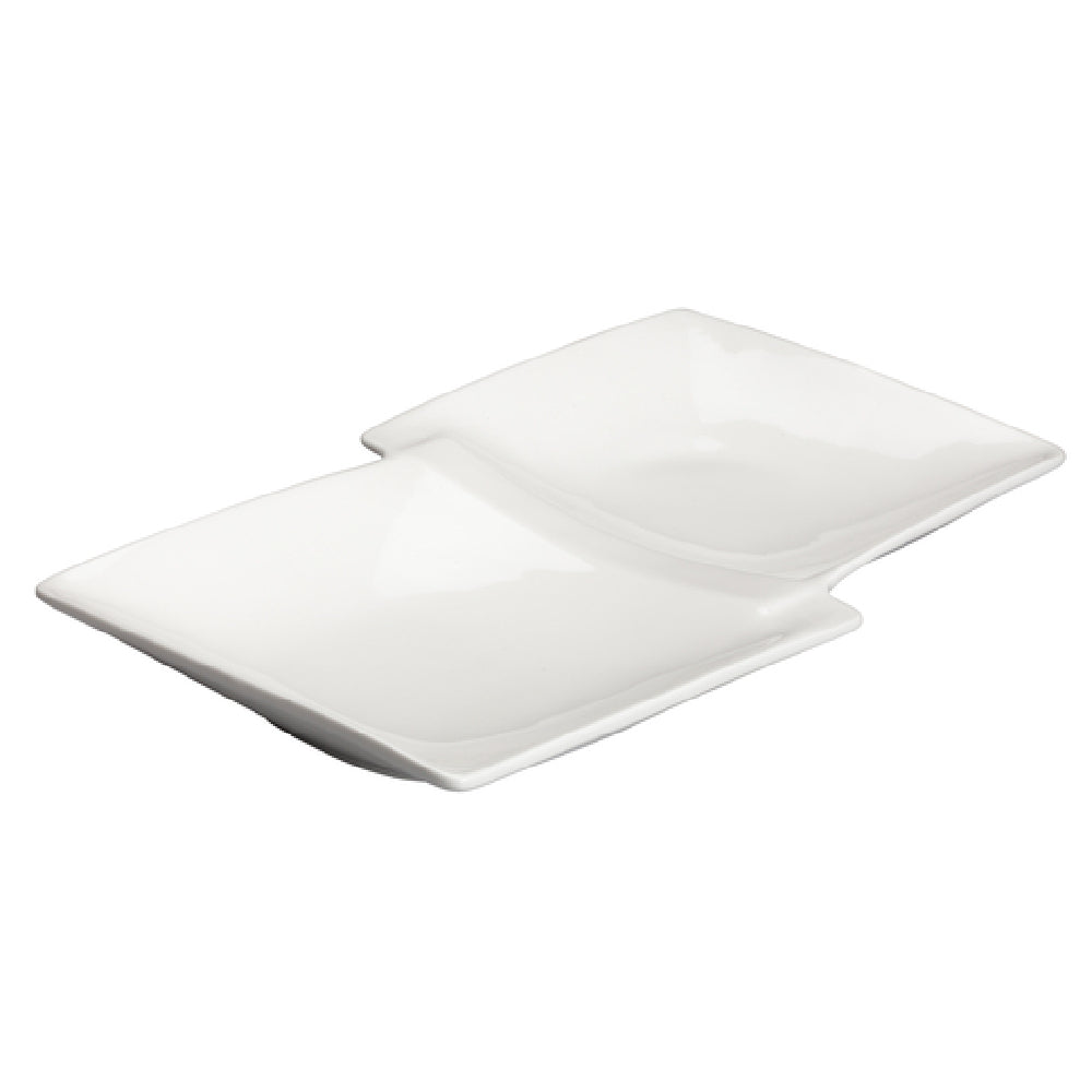 Winco WDP017-109 Duo Plate 13-7/8" X 8" Two-compartment