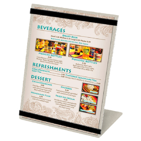 Menu Solutions MTRBB-811 Table Tent Holds 8-1/2" X 11" Insert Single Panel