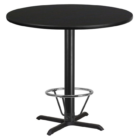 Flash Furniture XU-RD-42-BLKTB-T3333B-4CFR-GG Table 42" Dia. X 43-1/8"H Bar Height