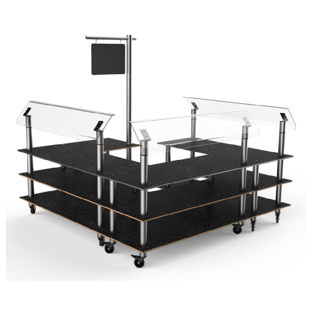 Steelite MGCMLB06MSXW Mogogo Buffet Solutions Modular Salad Station 3-tier 100-1/2" X 100-1/2" X 94"H