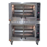 Hickory Industries, Inc. N/14.5E - Electric Batch Rotisserie Oven, 2,7 Spit Cooking Chambers W/independent Computer Controls. 56-84 Chicken Capacity Featuring Double Rotation Planetary Drum System