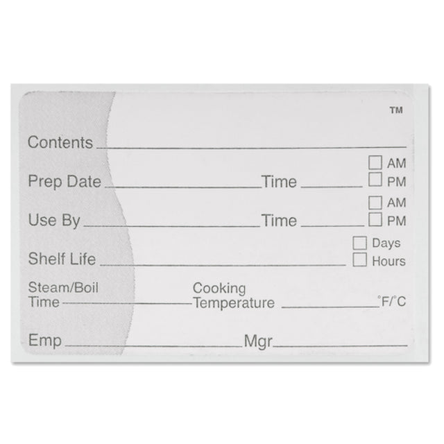 JB Prince U970 Daymark Cook Chill Sous Vide Labels 3-1/4"L X 2-1/4"W White (500 Per Pack)