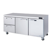 Blue Air BLUR72-D2L-HC Undercounter Refrigerator Three-section 72-3/8"W