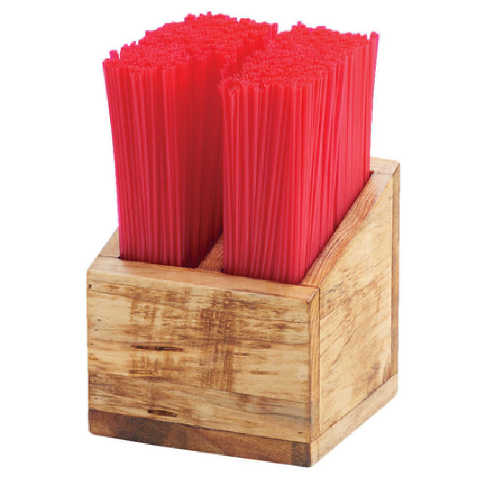 Cal Mil 3308-99 Madera Straw Organizer 5-1/4"W X 5-1/4"D X 5-1/2"H (2) Compartment