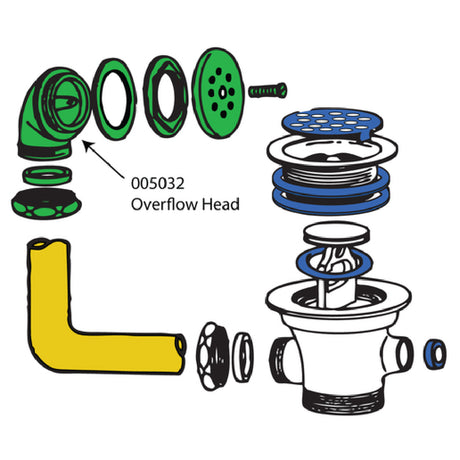 BK Resources 5032 Overflow Head For Lever Drain