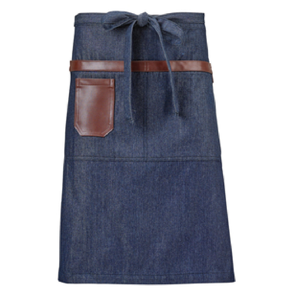 Mercer Culinary M63204DEN Metro Edge® Mid-Bistro Apron 21" X 26" Large 2-section Pocket