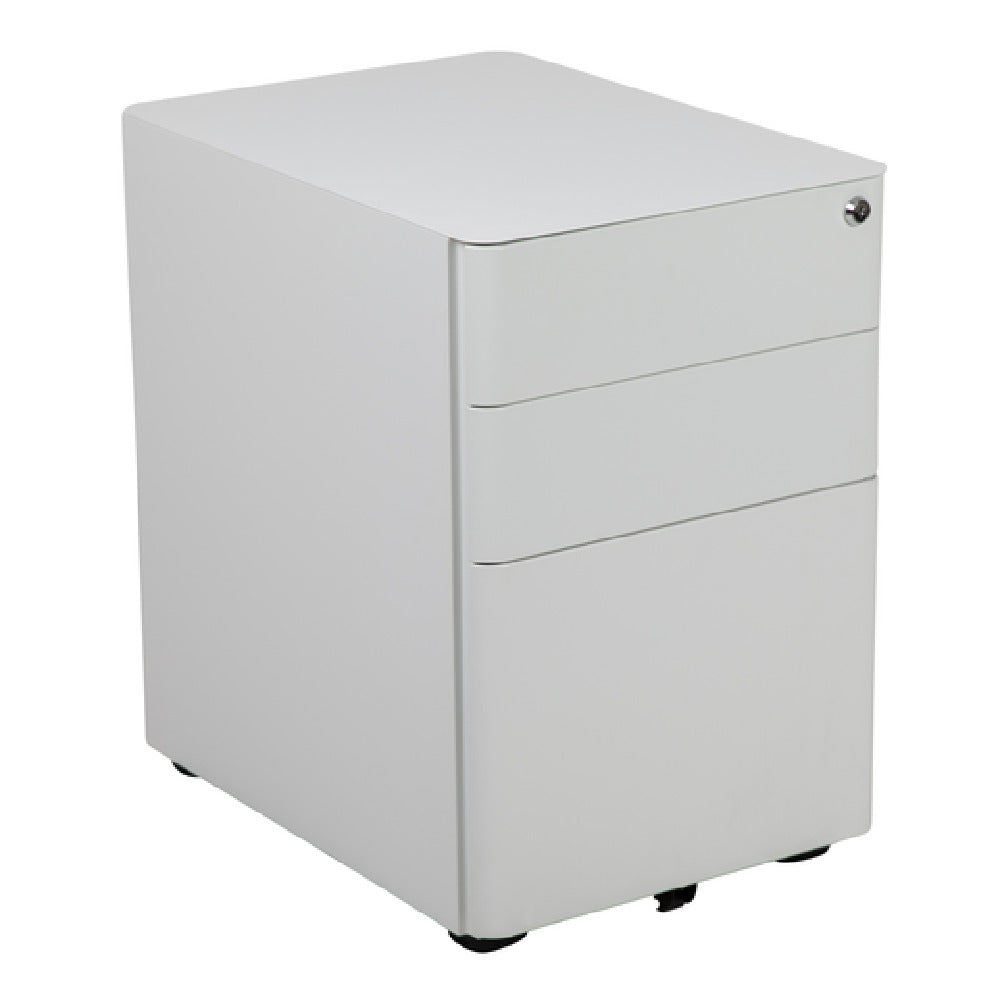 Flash Furniture HZ-CHPL-01-W-GG Mobile Drawer Cabinet 15-1/2"W X 21"D X 22-3/4"H